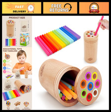 Wooden Montessori Color Sorting Toys for Toddlers 1-3  Fine Motor Skills  Sens