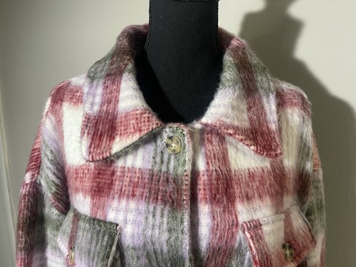 Spoon Jeans Jacket Size 1X Plus Size Plaid Faux Fur Shacked - Picture 4 of 10