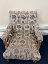 Vintage Style Chair Victorian Style Spindle Armchair Tapestry Fabric Beautiful