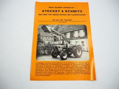 Original brochure Stockey & Schmitz S&S front loader with Deutz D 6207 tractor 1982