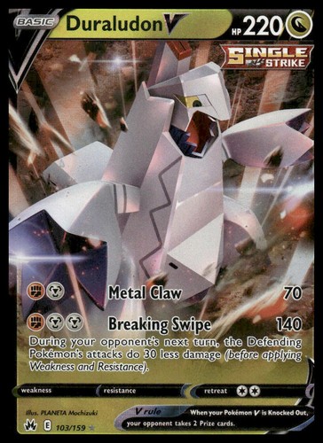 Duraludon V 103/159 Holo Ultra Rare Crown Zenith Pokemon Near Mint