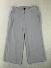 Eileen Fisher Womens XS Gray Tencel Crop Wide Leg Relaxed Trouser Pants S5LTT