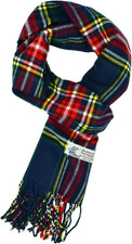 Scottish Stewart Tartan Plaid Luxurious Winter Scarf Soft Cashmere Feel 72"x12"