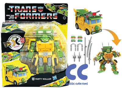 Hasbro TMNT Transformers x Teenage Mutant Ninja Turtles Party Wallop Van &Figure