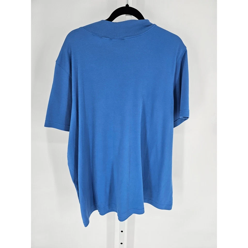 Pulôver feminino Blair azul sólido manga curta poliéster tamanho 2XL - Imagem 4 de 4