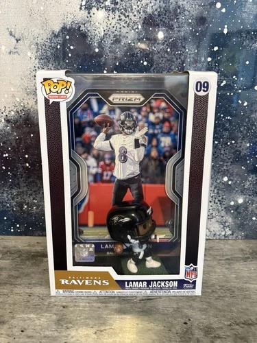 Funko POP Lamar Jackson #09 Baltimore Ravens Prizm Trading Card NFL