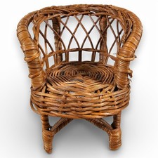 Wicker Rattan Fashion Doll Chair Dollhouse Fu...