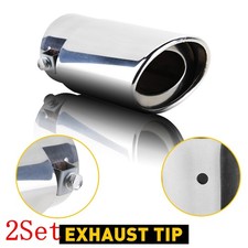 Car Rear Exhaust Pipe Tail Muffler Tip Round Chrome Stainless Steel Accessories