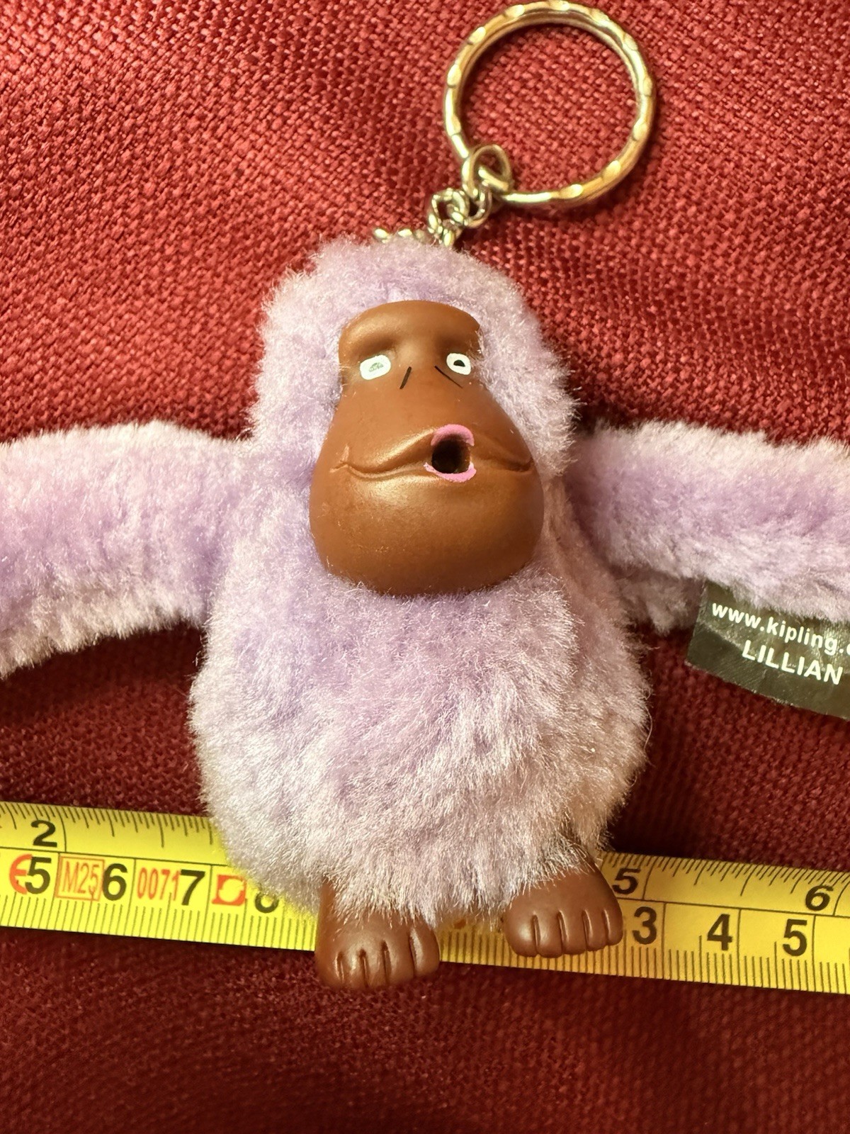 KIPLING MONKEY KEYCHAIN KEY RING CHARM PURPLE SUC… - image 3