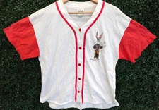 Sun Sportswear 1994 Looney Tunes Baseball Jersey Shirt 90s Vintage Taz Adult XL