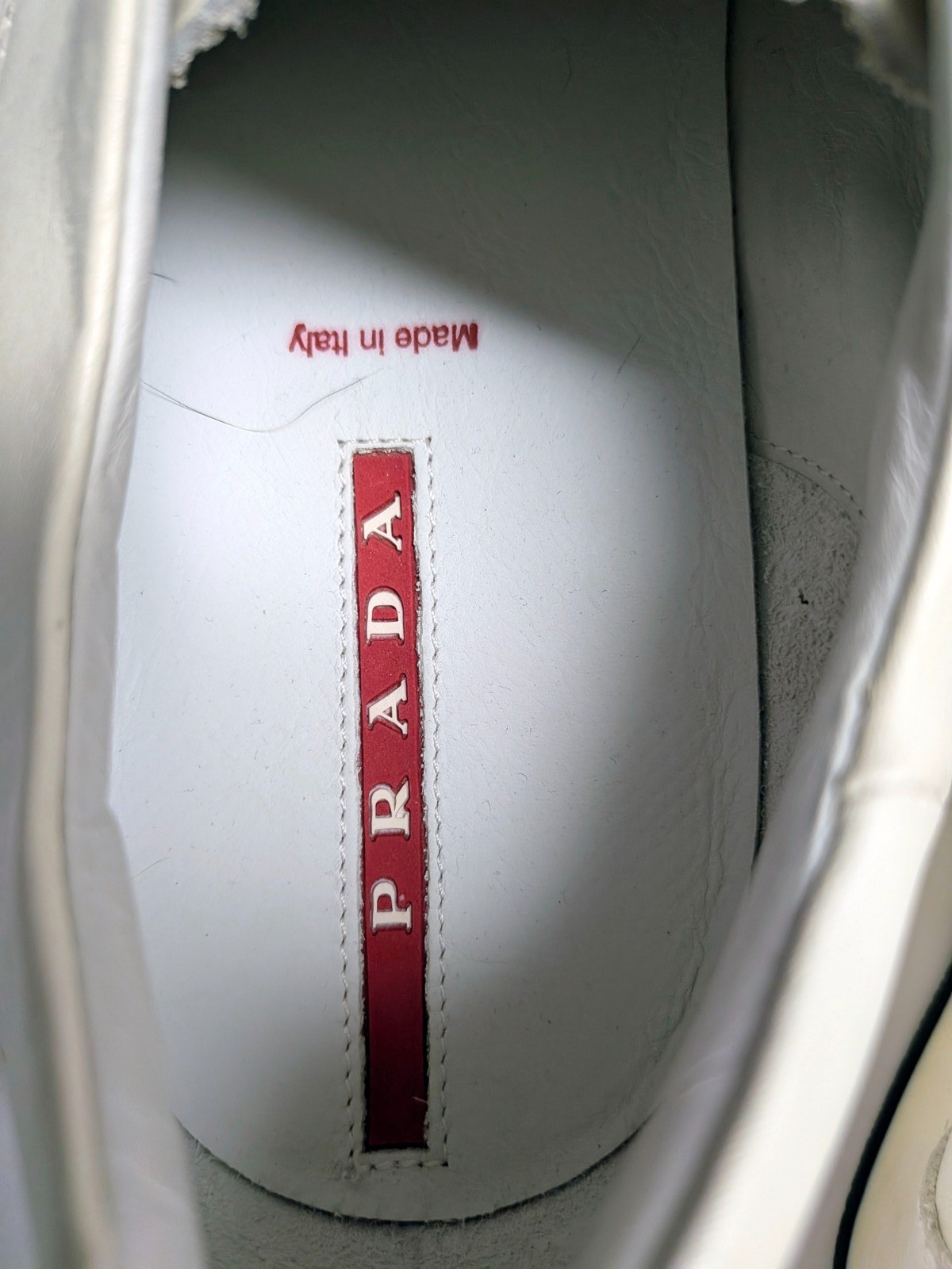 Prada Men's Leather Driving Sneakers Cream Square Toe 4E 1617 EU 10.5 - US 11.5 thumbnail 10