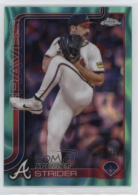 2025 Topps Chrome Aqua Lava Refractor 141/199 Spencer Strider #46 0c3h