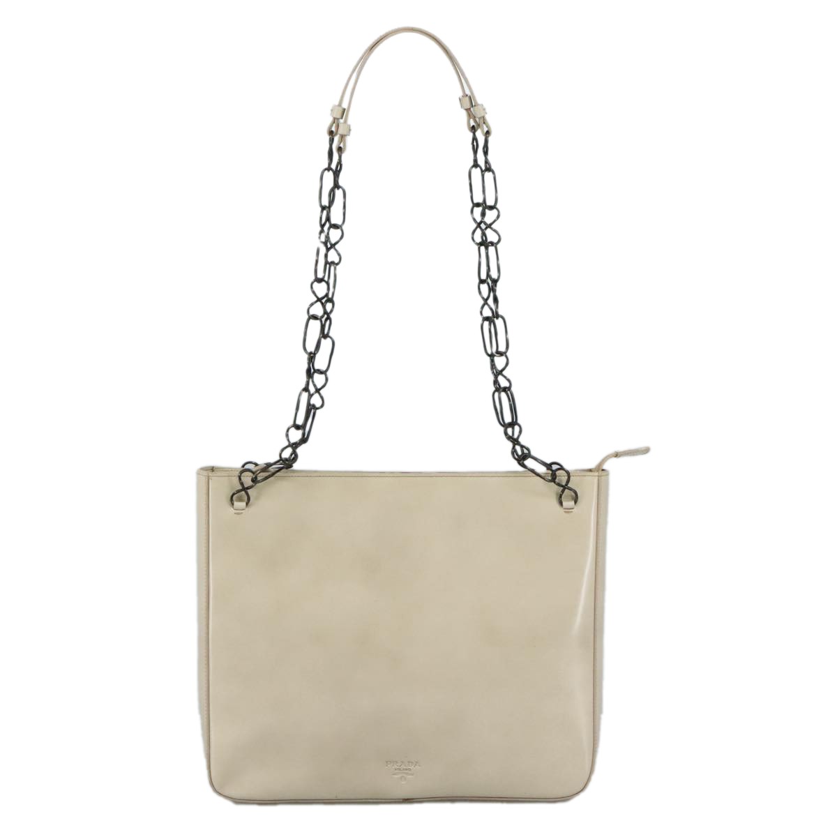 Prada Beige Patent Leather Shoulder Bag 100% Authentic Luxury