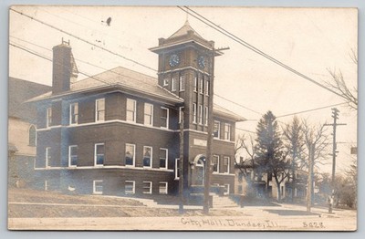 Dundee Illinois City Hall IL c1912 RPPC Postcard C R Childs