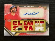 2021 Topps Triple Threads Patch Autograph Red J.D. Martinez 1/1 (one of one)