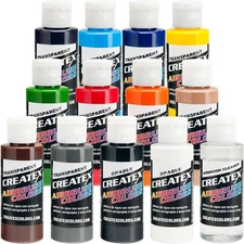 Createx TRANSPARENT 12 AIRBRUSH PAINT COLORS SET