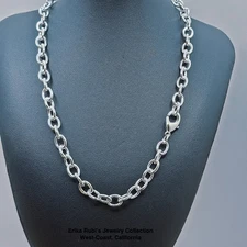 Chain 18 in .925 Sterling Silver Link Cuban 8 mm Necklace For Men Women Jewelry