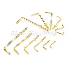 10/20Pcs Metal Right Angle Screw Hook Light Sheep Eye Dresser Cup Hooks 6 Size