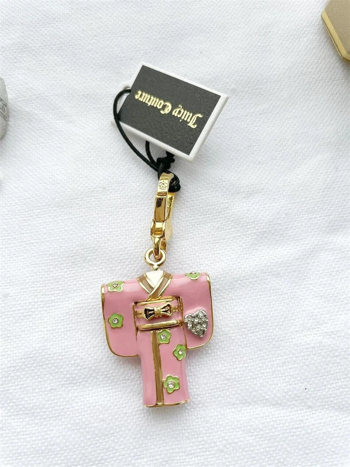 Juicy Couture розовый эмали японский Pave кимоно браслет подвеска очень редкая новый - Изображение 4 из 4