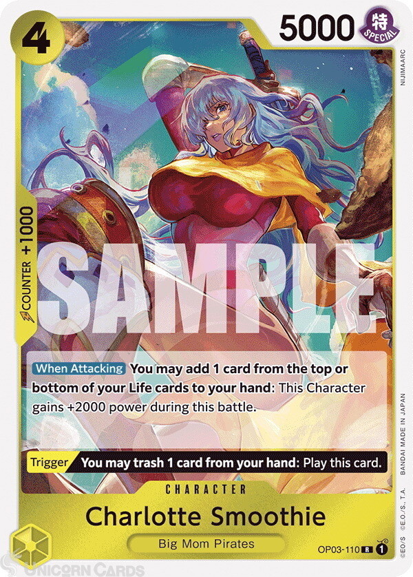 OP03-110 Charlotte Smoothie : Rare English One Piece TCG Card : PRB01: One Piece