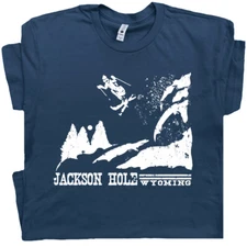 Ski Jackson Hole T Shirt Wyoming T Shirt Vintage Skiing T Shirt Men Women Kids 