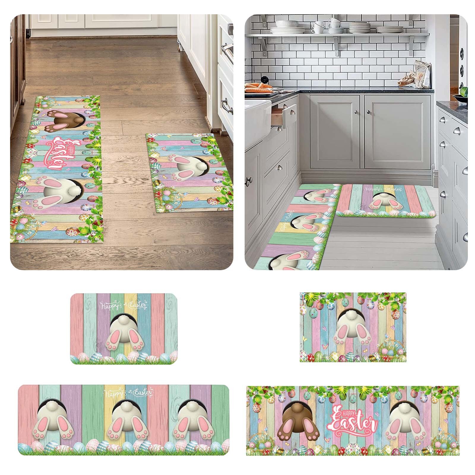 Easter Kitchen Rugs And Mats Set Of 2 Cushioned Anti Fatigue Kitchen