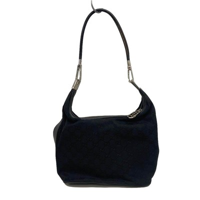Auth GUCCI GG 13814 Black Jacquard Leather - Shoulder Bag | eBay