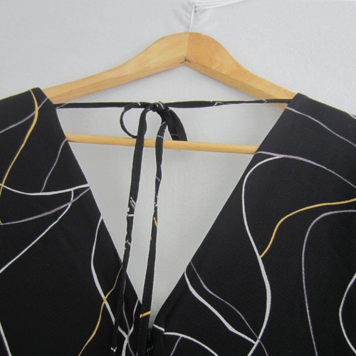 City Chic Jumpsuit Womens Plus Medium 18 Black White Yellow Geometric Wide Leg - Picture 8 of 20