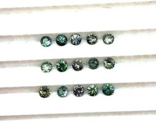 Lote de 5 piedras preciosas sueltas de zafiro verde azulado natural corte redondo 3,50 mm 1 CT