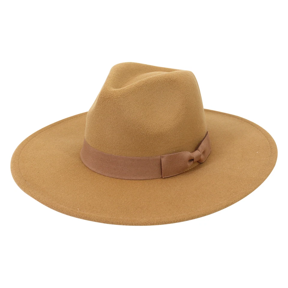 Ala Ancha Lana Fieltro Fedora Panamá Vaquero Niña Sombrero Informal Jazz Gorra para hombres mujeres Foto 2 de 4