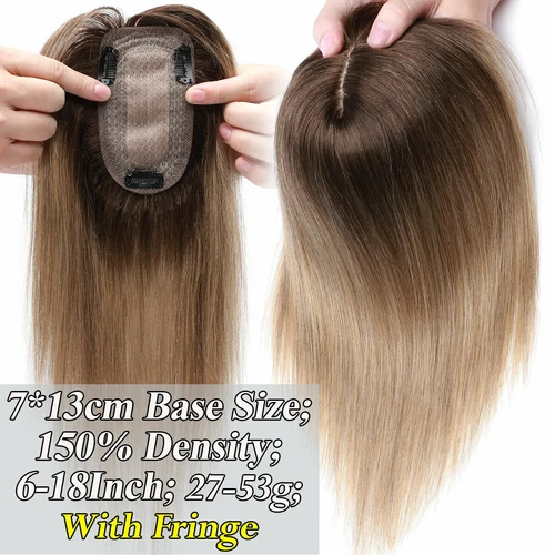 100% Echthaar Topper Toupet Extensions Clip In Remy Human Hair Toupee Haarteil l - Bild 3 von 84