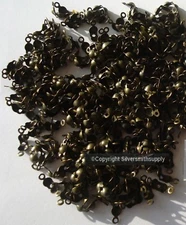 300 Bronze Plated 4mm closed clam shell metal bead tips clasp findings FPC375C