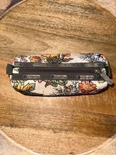 LeSportSac Round Colorful FLORAL Makeup Accessory Pouch RARE
