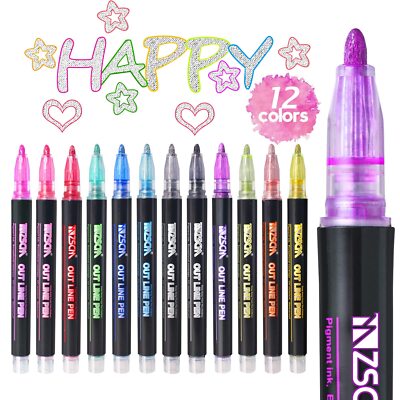 ZSCM Super Squiggles Outline Metallic Marker Pens Stocking Stuffers for Teen ...
