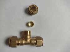 8mm Compression Tee LPG Gas Copper Pipe Fitting Equal Coupling Branch