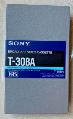Sony VHS 30 Minute Broadcast Video Cassette T-30BA Premier High Grade - Lot of 6