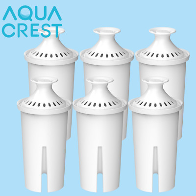 6 Filtres à Eau De Rechange AQUA CREST - Compatibles Brita, Certification NSF, Pour Carafes