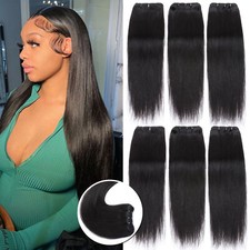 10A Brazilian Virgin Human Hair 3 Bundles Thick Straight Hair Weave Extensions u