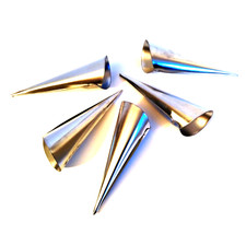 10 LOTS DE 5 CONES A PATISSERIE 11cm INOX = 50 CÔNES MOULES CORNETS