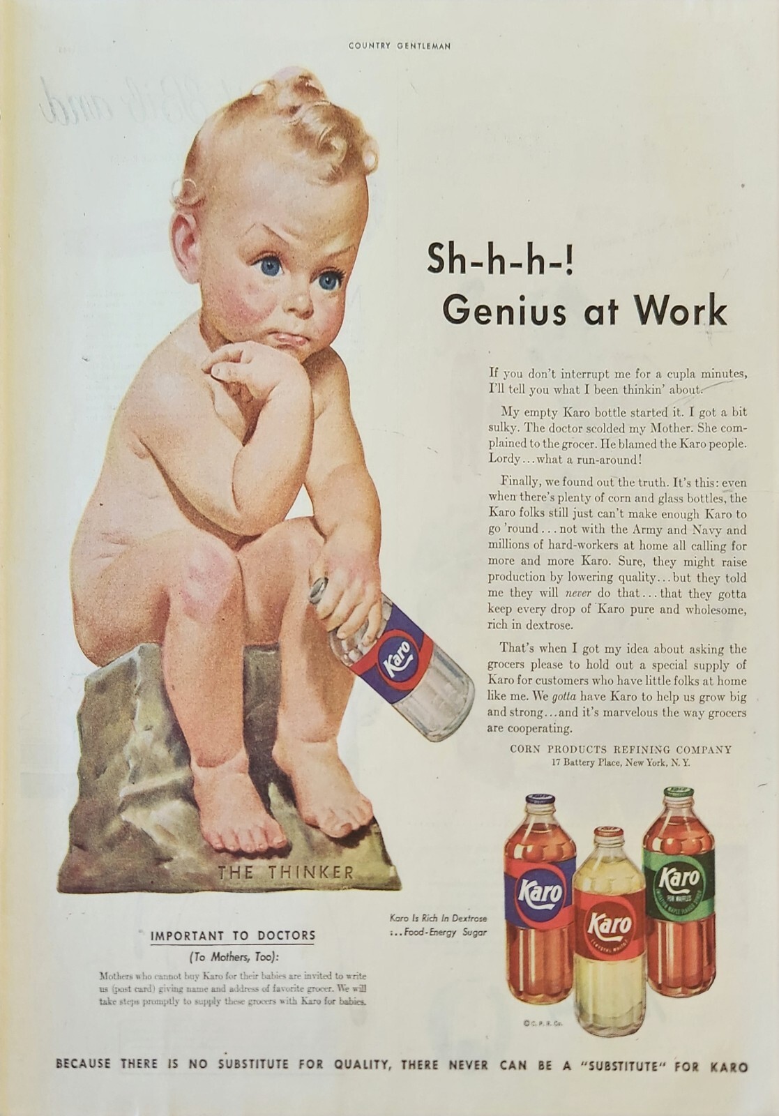 1943 Karo Syrup Sugar Vintage Ad Sh h h genius at work eBay
