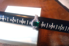 Sterling Silver Emerald Ring Size 7