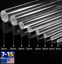 Clear Acrylic Plexiglass Perspex Φ 2mm-100m Round Rod Solid Bar 100mm-500mm Long