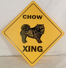 Indoor/Outdoor DOG Warning/Crossing "XING" Plastic 12" Yellow sign CHOW