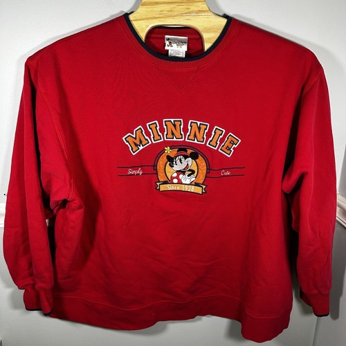 VTG 90s Walt Disney World Fleece Pullover Womens XXL embroidered Minnie Mouse - Picture 3 of 6