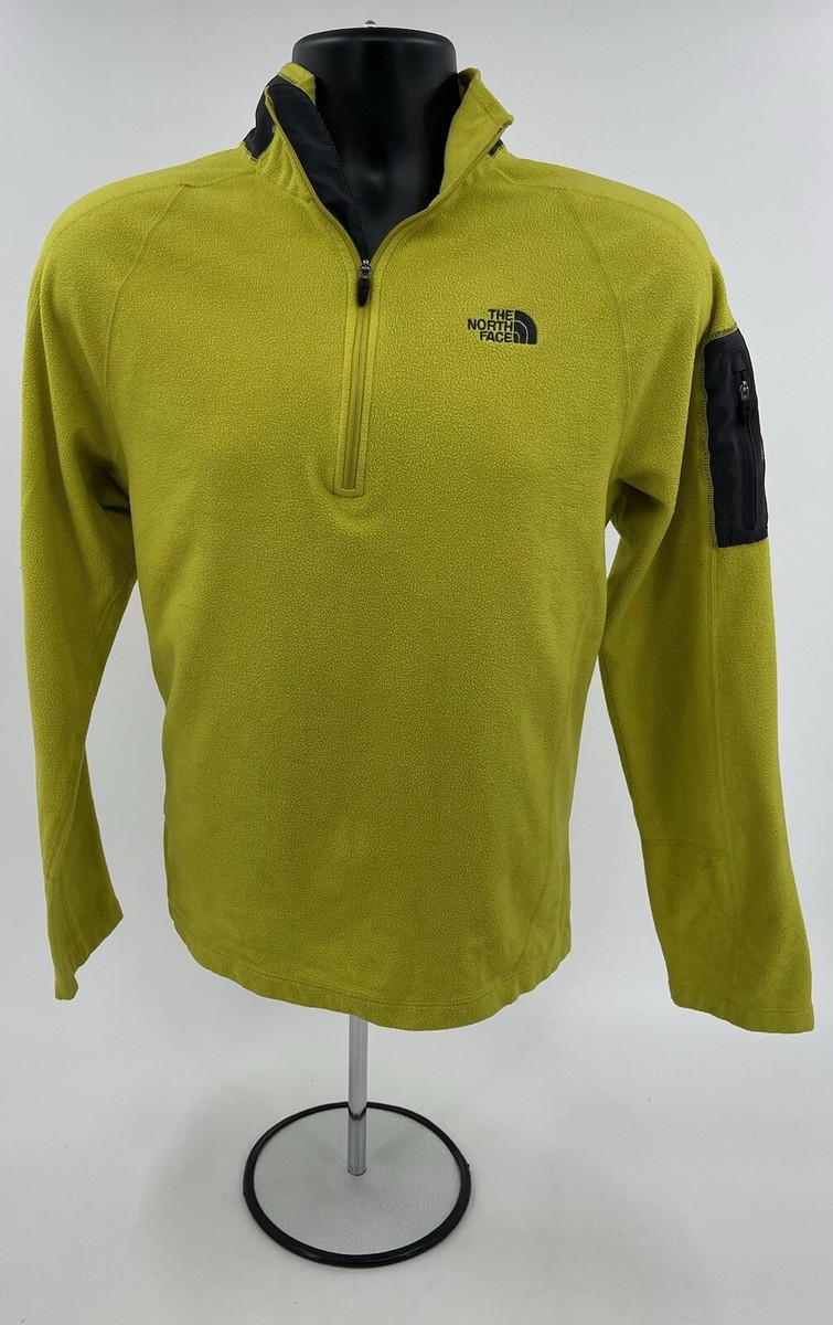 The North Face Mens 1/4 Zip Fleece Yellow Green Flash Dry The North Face Mens 1/4 Zip Fleece Yellow Green Flash Dry