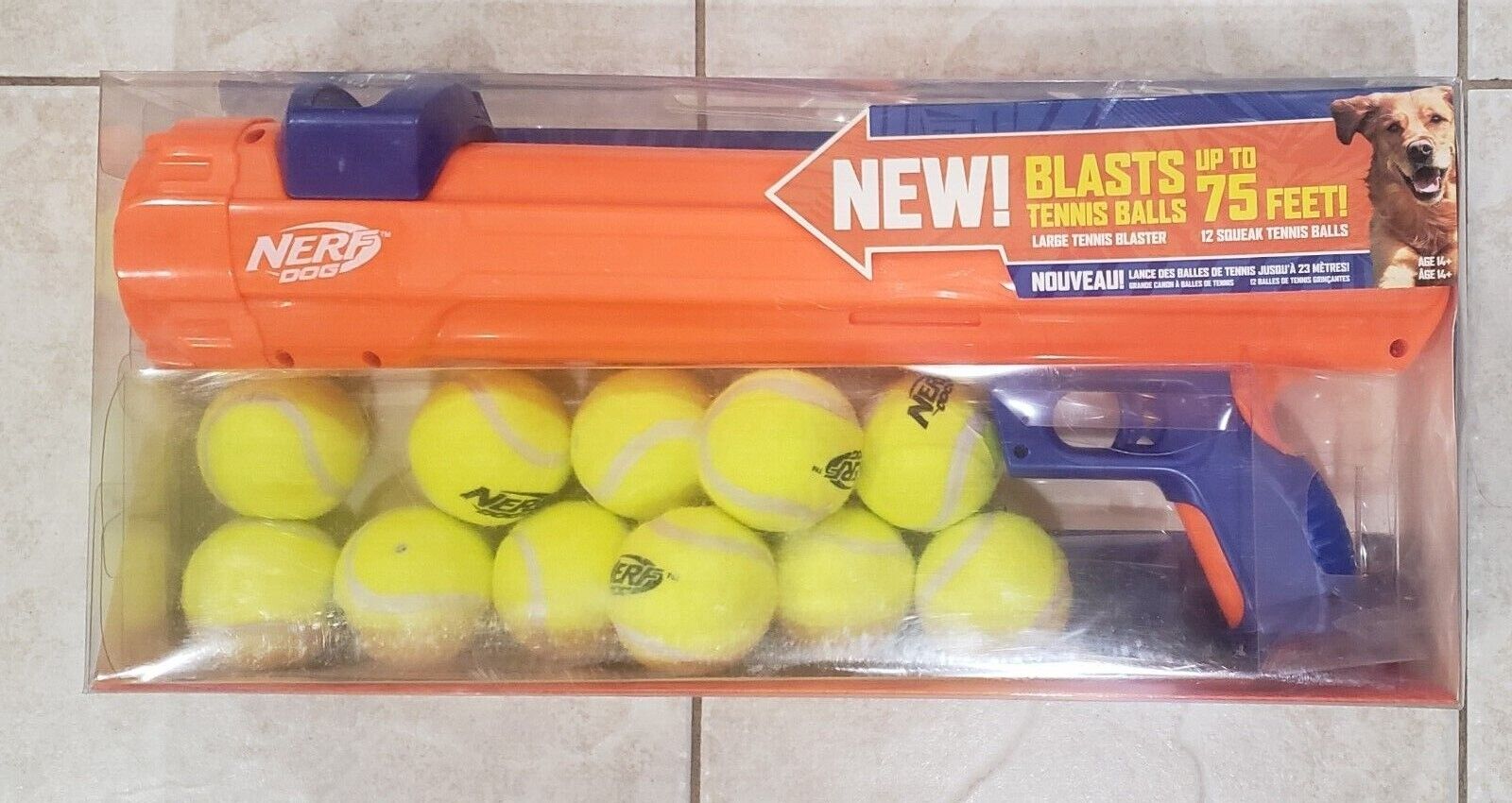 NERF DOG Tennis Ball Blaster Dog Toy, Medium 