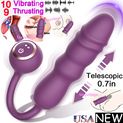 pink vibrating Rotating Vibrating Anal Dildo Vibrator Prostate Massager Sex Toys For Men  Women