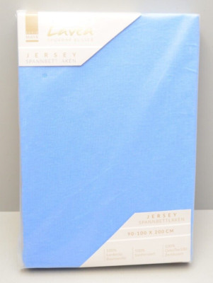 Lavea Maya Jersey Spannbettlaken Spannbetttuch 90-100x200cm Himmelblau Baumwolle