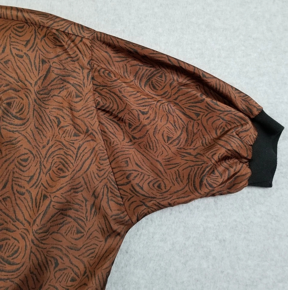 Vintage JOSEPHINE Top Women’s Small S Brown Black Swirls Abstract Short Sleeves - Image 3 of 4