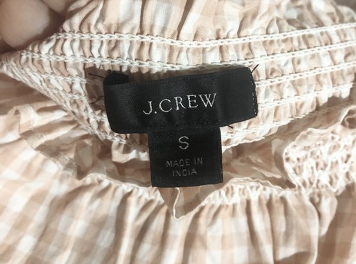 J Crew Woman Dress Sz S Picnic Check Smocking Ruched Lined Cottagecore NEW Tag - Picture 13 of 13